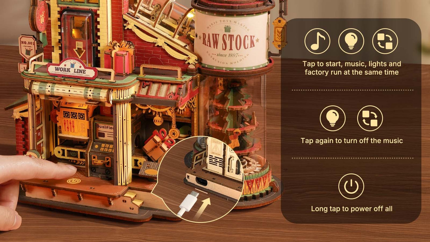 ROKR Dream Gift Factory Wooden Music Box EAB01