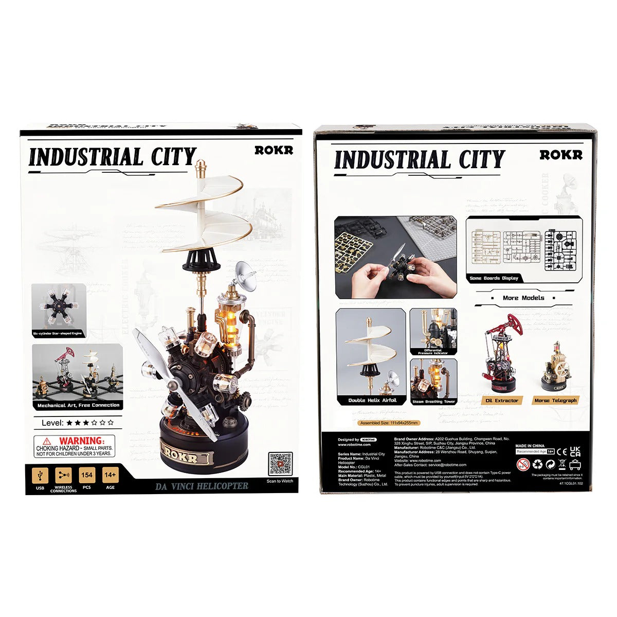 ROKR Leonardo da Vinci's Helicopter Mechanical 3D Puzzle CGL01