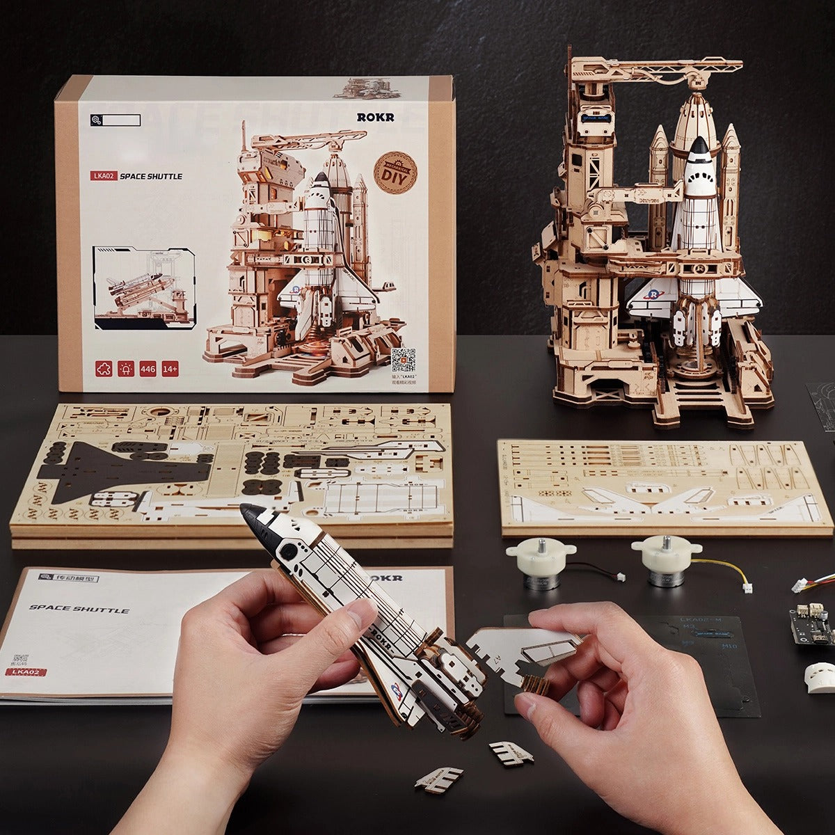ROKR Space Shuttle Mechanical Gear 3D Wooden Puzzle