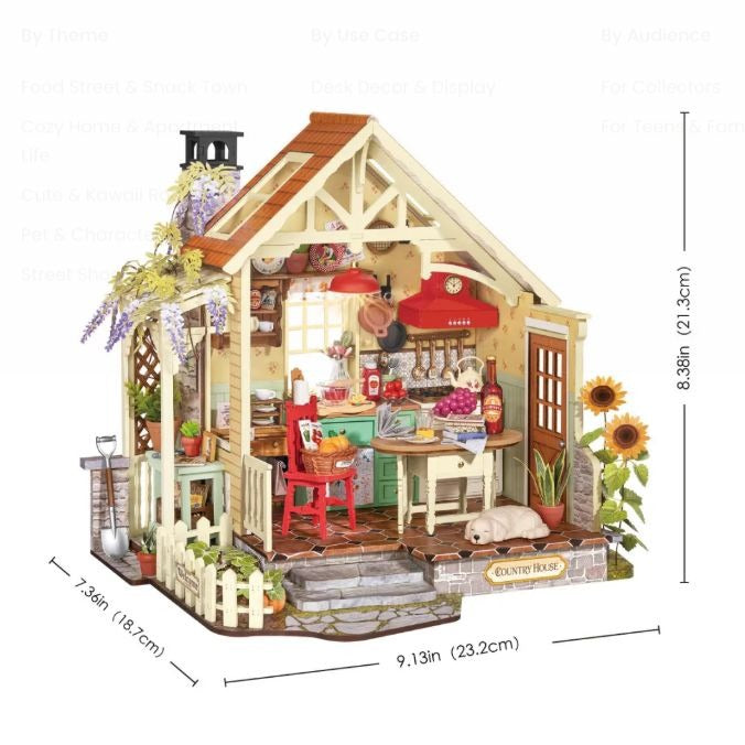 Rolife Sunlit Farmhouse Kitchen DIY Miniature House Kit DH101