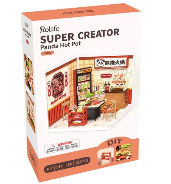 Rolife Panda Hot Pot DIY Plastic Miniature House