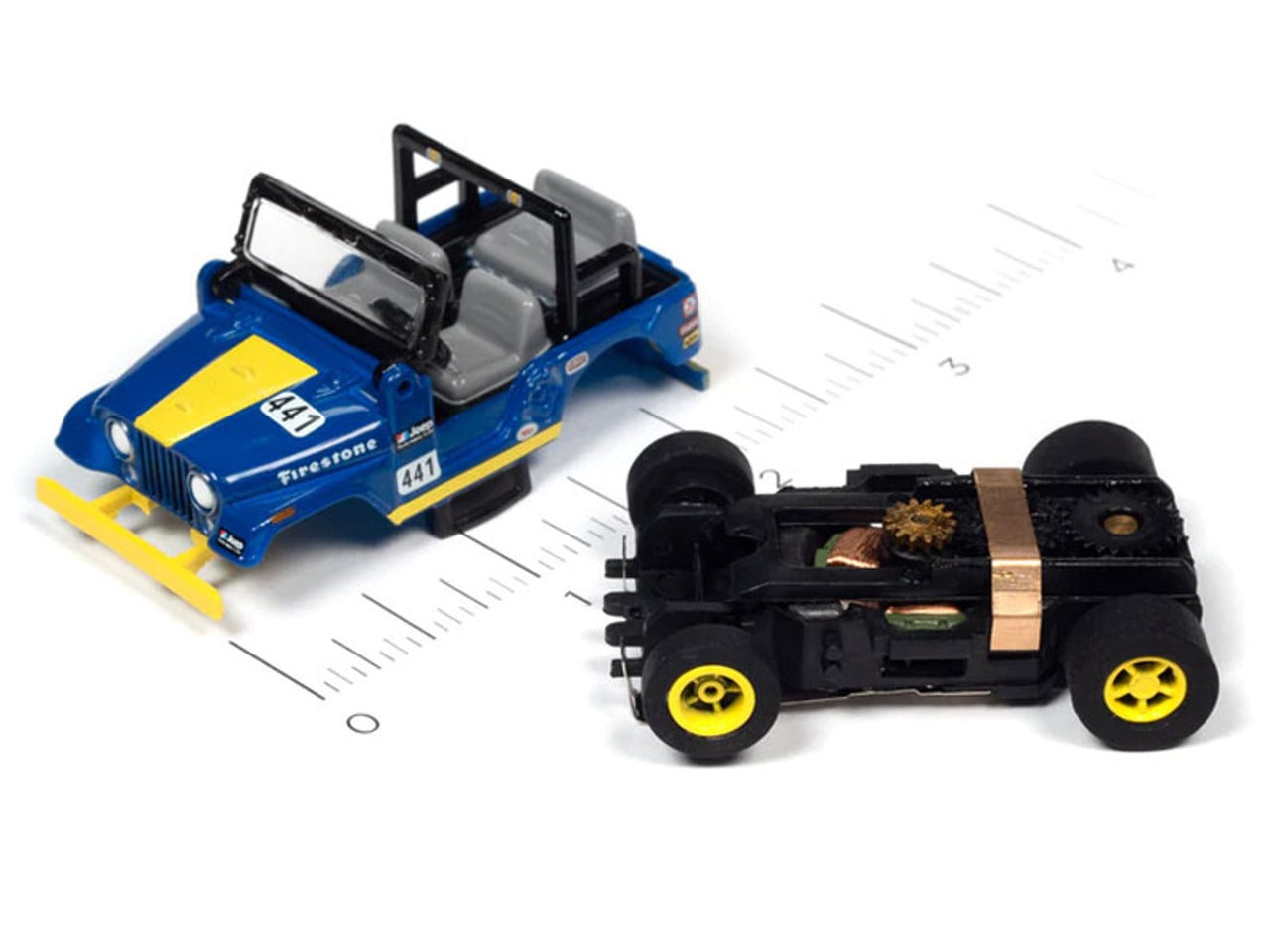 Auto World Xtraction Rally 1979 Jeep CJ-7 (Blue) Stage HO Slot Car