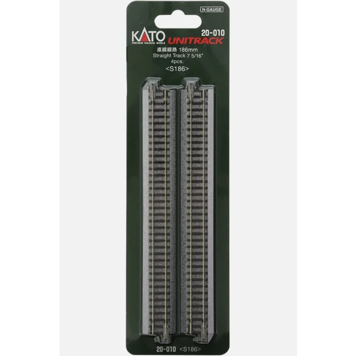 Kato N Scale Unitrack Straight Section, 7-5/16" 186mm 20-010