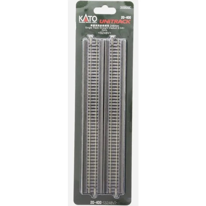 Kato N Scale Unitrack Single Viaduct Track Straight, 9 3/4" 248mm 20-400,