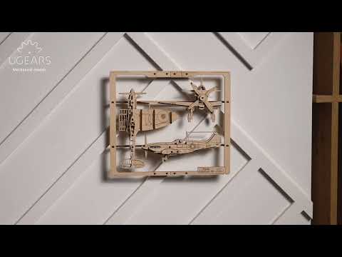 Ugears Fighter Aircraft 2.5D Puzzle - 47 Pieces 70196