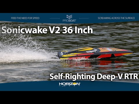 Sonicwake V2 36" Self-Righting Brushless Deep-V RTR, Black