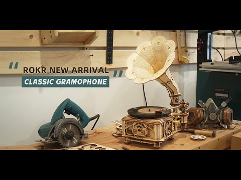 ROKR DIY Crank Classic Gramophone (Hand Rotating) LKB01