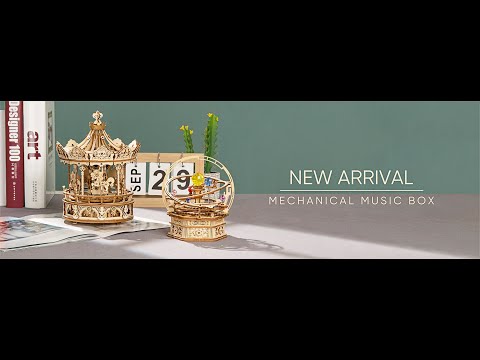 ROKR Romantic Carousel Mechanical Music Box 3D Wooden Puzzle ROEAMK62