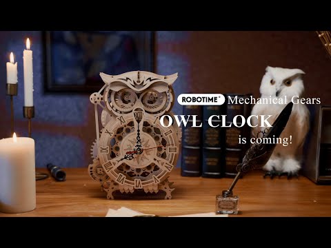 ROKR Owl Clock Mechanical Gears 3D Wooden Puzzle LK503