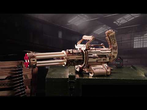 ROKR Rotating-Barrel Machine Gun Toy 3D Wooden Puzzle