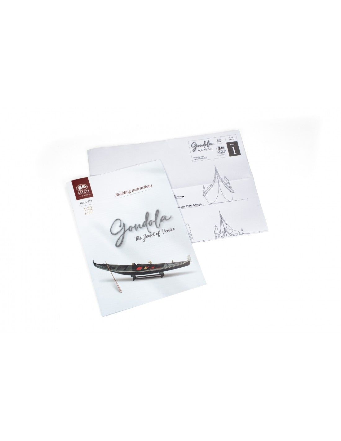 AMATI Venetian Gondola 1:22 Boat AMA571