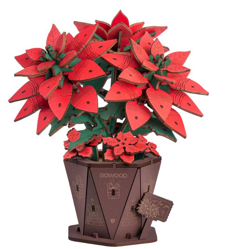 Rowood Poinsettia 3D Wooden Puzzle