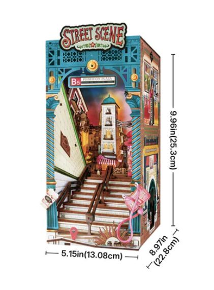 Rolife Street Scene DIY Book Nook Shelf Insert