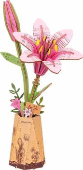 Rowood DIY Pink Lily 3D Wooden Puzzle