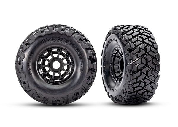 Traxxas Tires & wheels, Maxx Slash belted tires on black wheels TRA10272