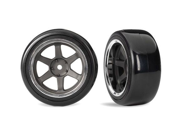 Traxxas T&W Six Spk Wheel Drift Tire Front - Smooth TRA10577
