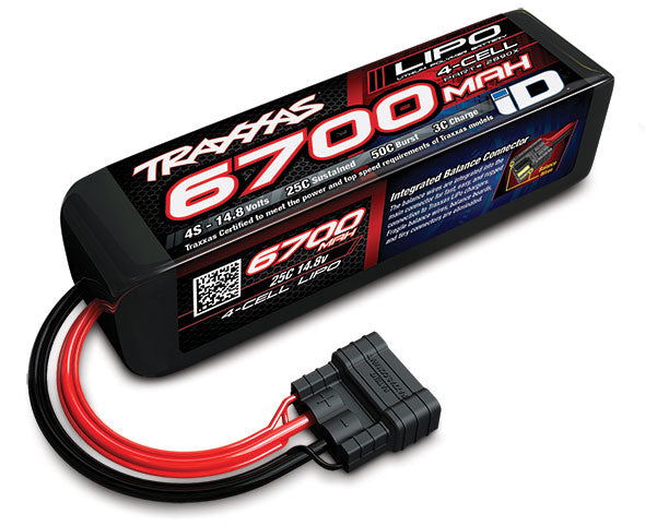 Traxxas 6700mAh 4S 14.8V 25C LiPo iD Plug Soft Case 178x50.5x45mm TRA2890X