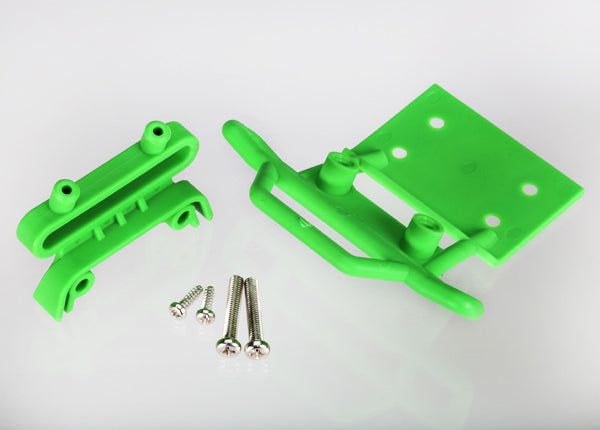TRA3621A Traxxas Front Bumper & Mount (Green) (Grave Digger)
