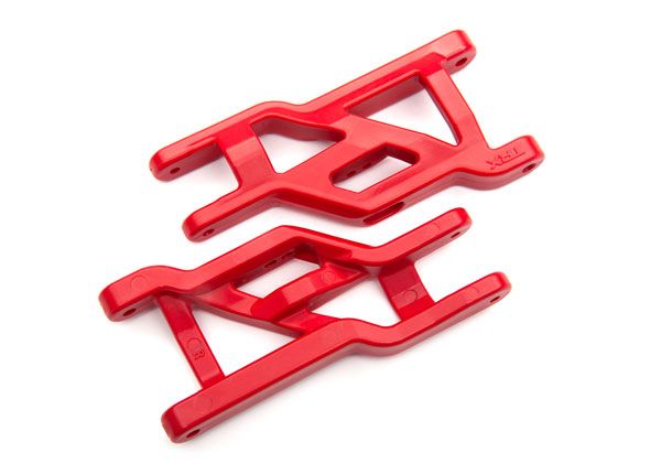 TRA3631R Traxxas Suspension arms, front (red) (2) (heavy duty, cold weather material)
