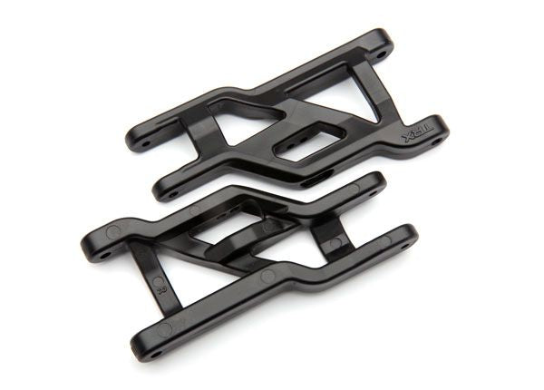 TRA3631X Traxxas Suspension arms, front (black) (2) (heavy duty, cold weather material)