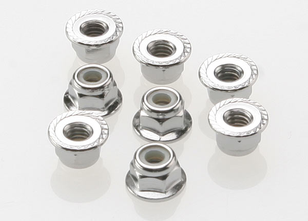 Traxxas 4mm Steel Flanged Serrated Nylon Locknut (8) TRA3647