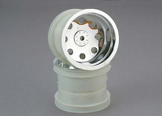TRA3673 Traxxas 12mm Hex 2.2" Front Stadium Truck Wheel (2) (Satin Chrome)