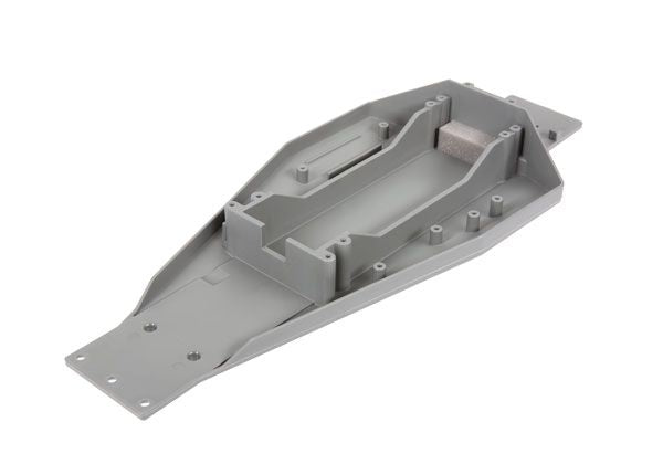 TRA3728A Traxxas Lower chassis (gray) (166mm long battery compartment) (fits both flat and hump style battery packs). Use only with #3725R ESC mounting plate. Replaces TRA3722, A, R, X
