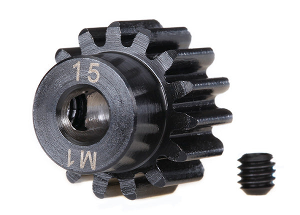 TRA6487R Traxxas Mod 1 Machined Pinion Gear 5mm Shaft (15) (compatible with steel spur gears)