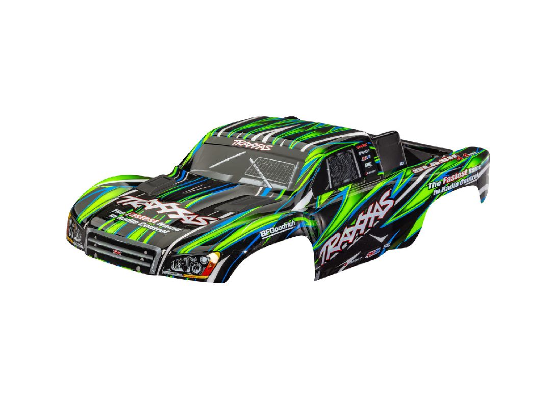 Traxxas Body, Slash 4X4, green (painted, w/decals, clipless) TRA6946-GRN
