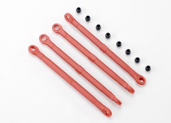 Traxxas Toe link, front & rear (molded composite) (red) (4)/ hollow balls (8) TRA7138