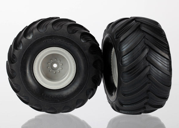 TRA7265 Traxxas 1/16 Monster Jam Replica Pre-Mounted Tire & Wheel Set (2) (Gray)