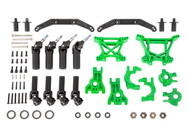 Traxxas Outer Driveline & Suspension Upgrade Kit, extreme heavy duty, green TRA9080G