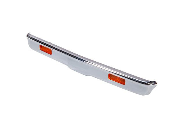 TRA9126 Traxxas Bumper, front (chrome)/ bumper mount/ lens (left and right) (2)/ lens mount (left and right) (2)/ 3x10 BCS (2)/ 2.6x6 BCS (4)