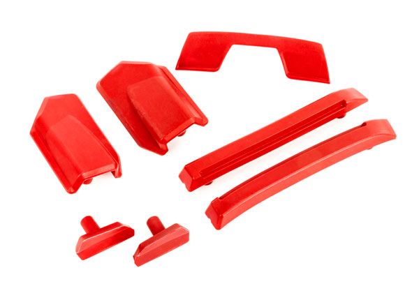 Traxxas Body reinforcement set, red/ skid pads (roof) (fits #9511 body) TRA9510R