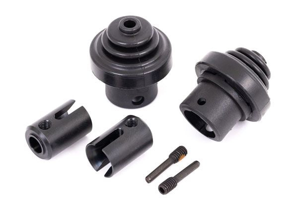 Traxxas Drive cup, front or rear (hardened steel) (for differential pinion gear)/ driveshaft boots (2)/ boot retainers (2) TRA9587