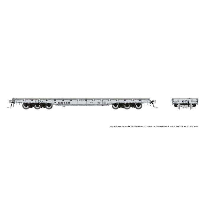 RAPIDO HO Magor 54' Flatcar: DODX - Navy Scheme RD #38391