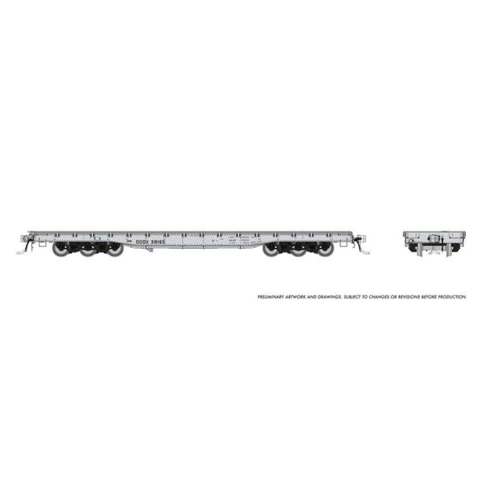 RAPIDO HO Magor 54' Flatcar: DODX - Navy Scheme RD #38391