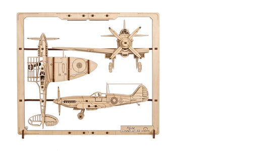 Ugears Fighter Aircraft 2.5D Puzzle - 47 Pieces 70196