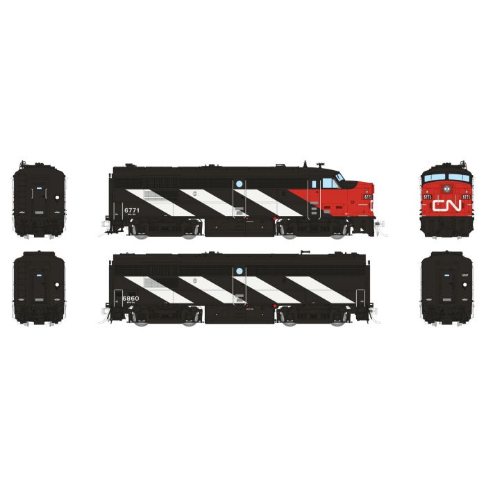 (DCC/Sound) HO Scale Diesel MLW FPA-4 + FPB-4 CN - Wet Noodle Scheme: #6771 + #6860