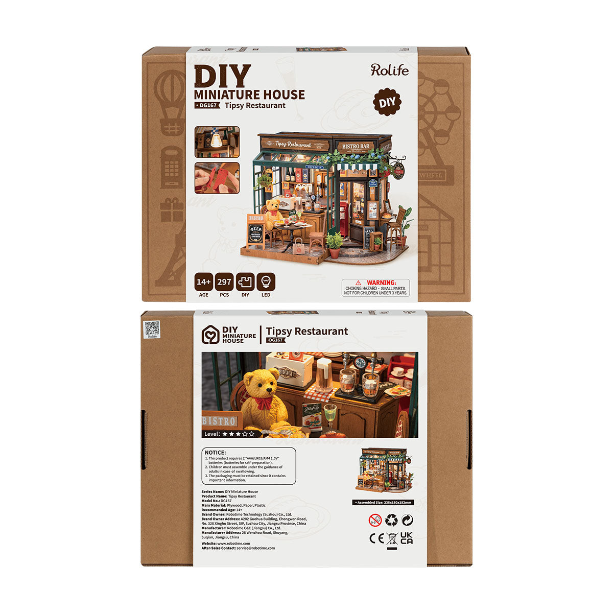 Rolife Tipsy Restaurant DIY Minature House Kit DG167