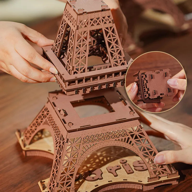 Rolife Night of the Eiffel Tower 3D Wooden Puzzle TGL01
