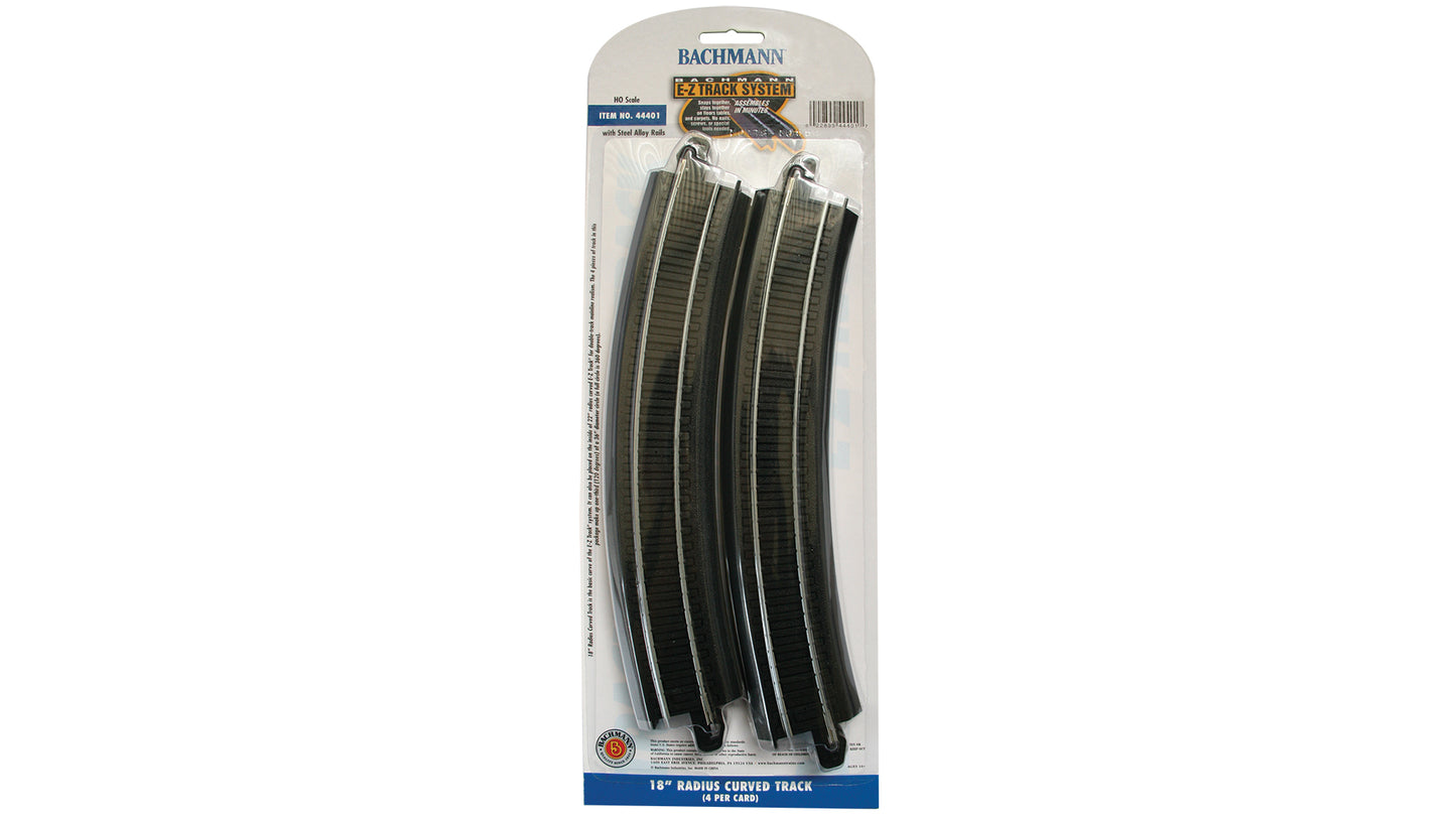18" Radius Curved (HO Scale Track Steel Alloy)