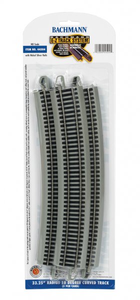 33.25" Radius 18 Degree Curved (HO Scale Track Nickel Silver)