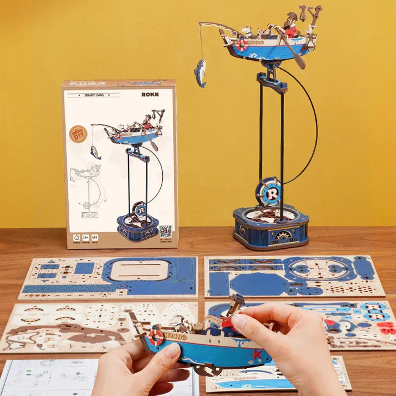 ROKR DIY Ocean Fisher Pendulum Toy 3D Wooden Puzzle MCD02