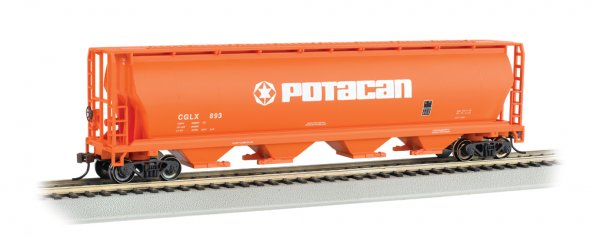 HO Rolling Hopper - 4 Bay Cylindrical Grain - POTACAN