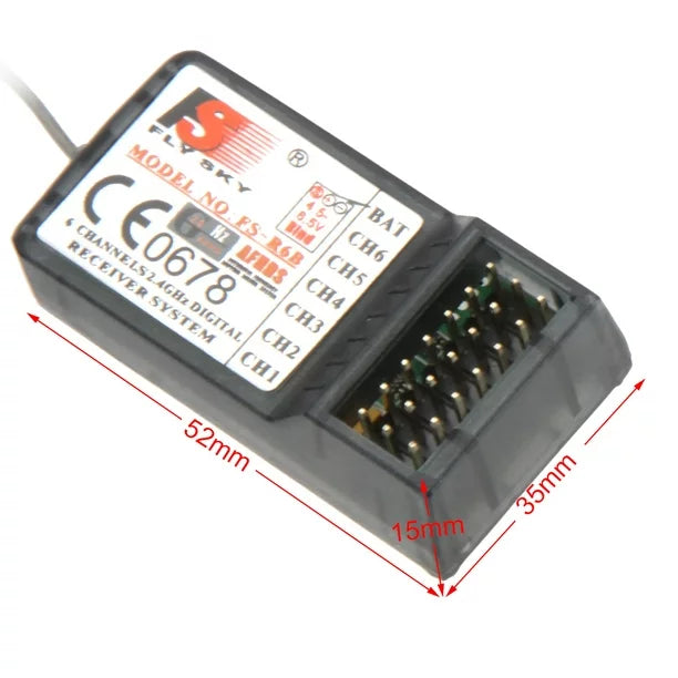 FlySky FS-R6B 2.4Ghz 6CH Receiver for FlySky TH9X FS-CT6B FS-T6 Transmitter