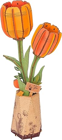 Rowood DIY Orange Tulip 3D Wooden Puzzle