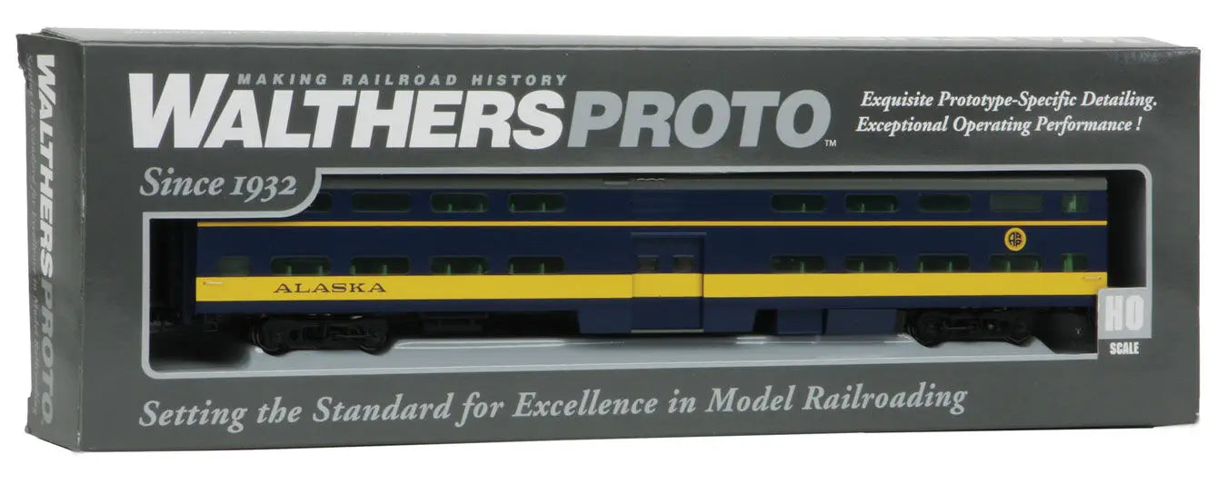HO Rolling 85' Pullman-Standard Bi-Level Commuter Coach - Lighted - Ready To Run -- Alaska Railroad