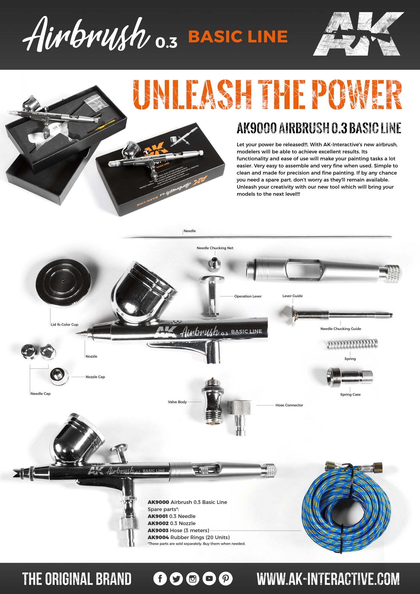 AK Airbrush Basic Line 0.3mm AK-9000