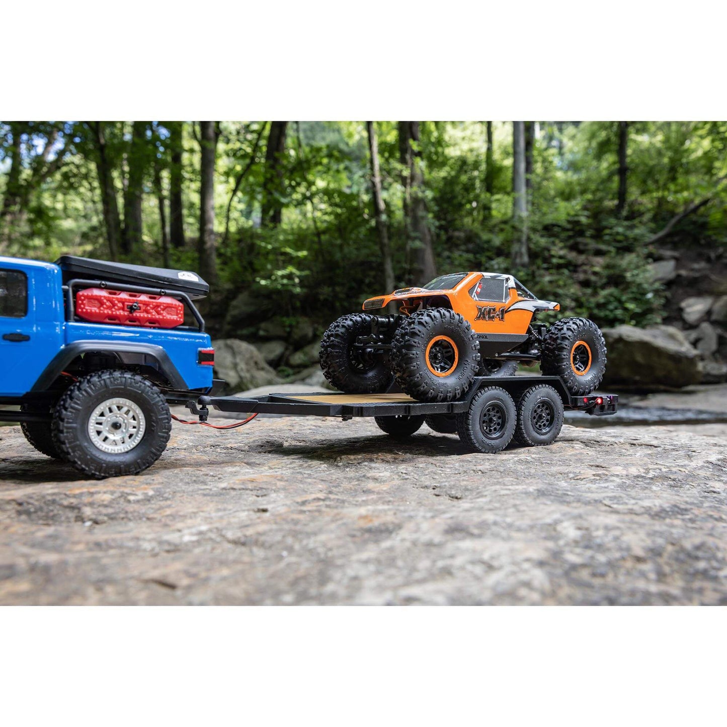 SCX24 Flat Bed Vehicle Trailer with LED Taillights:1/24th AXI00009